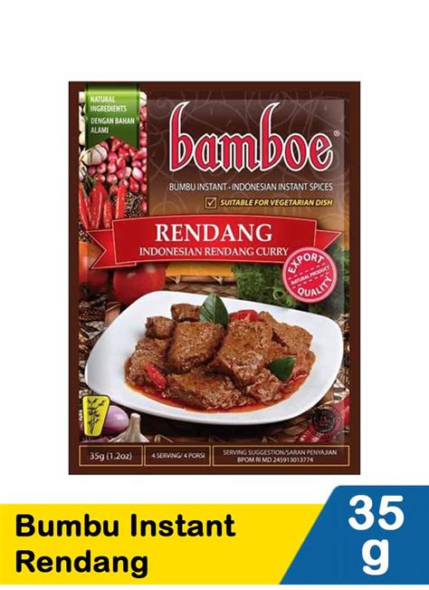 Bamboe Bumbu Instant Rendang 35G | Klik Indomaret