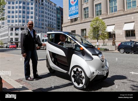 Toyota I Road Concept Car 3 Wheeled EV On Road Washington DC USA