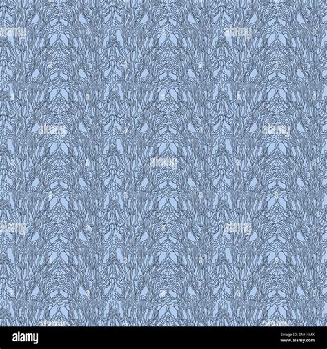 Seamless Pattern With Randomly Chaotic Wavy Lines In Gray Blue Hues