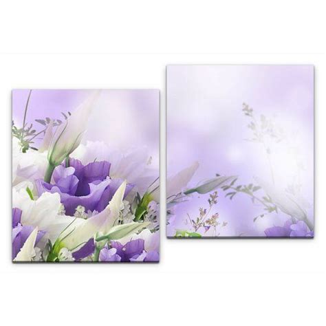 Purple And White Flowers In Front Of A Blurry Background Wall Art Print