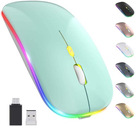 LED Wireless Mouse Rechargeable Slim Silent Mouse 2 4G Portable Mobile