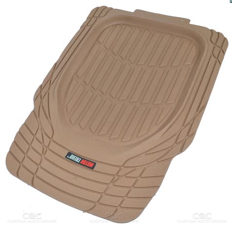 FlexTough Shell Beige Rubber Floor Mats Heavy Duty Deep Channel For Car