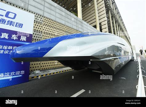 The 600kmh High Speed Maglev Train By Crrc Is On Display During An