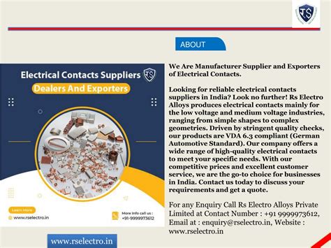 PPT Electrical Contacts Suppliers India Rs Electro Alloys