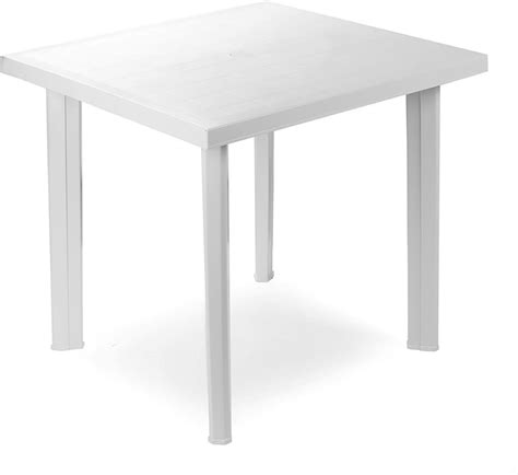 Amazon de Mojawo Bistrotisch Kunststoff 80x75cm Weiß Balkontisch