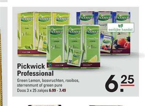 Pickwick Professional Doos 3 X 25 Zakjes Aanbieding Bij Sligro