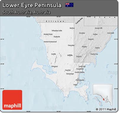 Free Silver Style Map of Lower Eyre Peninsula