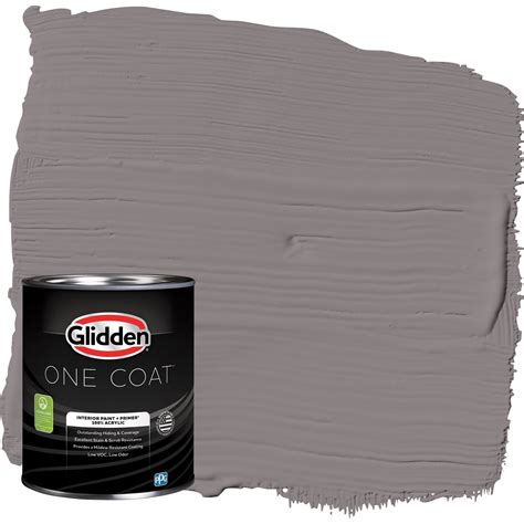 Glidden One Coat Qt Pewter Mug Gray Eggshell Interior Paint With