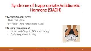 Diabetes Insipidus And Syndrome Of Inappropriate Antidiuretic Hormone PPT