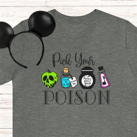 Disney Shirt Pick Your Poison Disney World Disneyland Park Villain