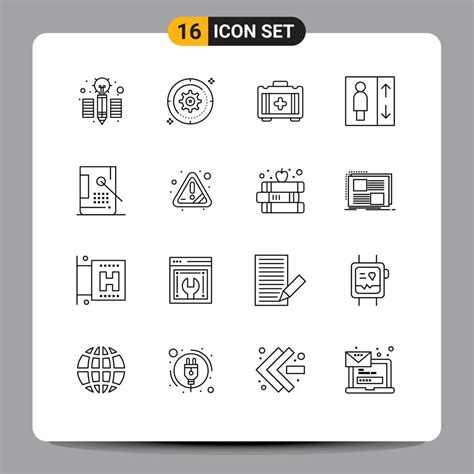 Set Of 16 Vector Outlines On Grid For Development Coding Medical Bucket