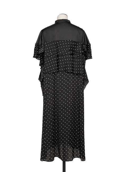 Polka Dot Flock Print Dress Sacai Official Store