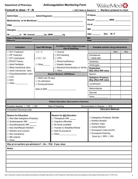 Pt Inr Monitoring For Home Anticoagulation Management - Homemade Ftempo