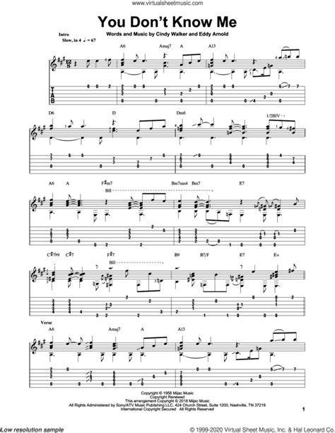 You Don T Know Me Sheet Music For Guitar Solo Pdf