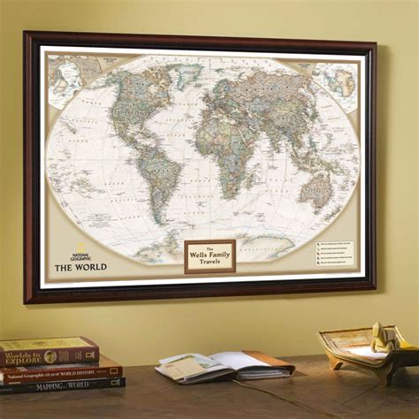 National Geographic My World Personalized Map Earth Toned National Geographic Store