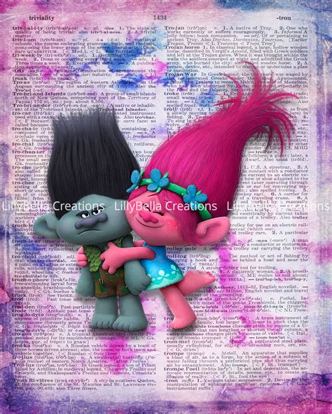 Trolls Movie Dictionary Digital Art Print ~ 8 X 10 ~ Princess Poppy