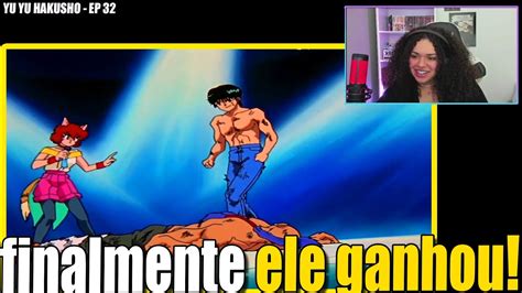 NATHALIA REAGINDO A YUSUKE DERROTA TIYU YU YU HAKUSHO EP 32