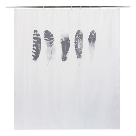 Rideau de douche en textile gris zingué n1 l 180 x H 200 cm Plume