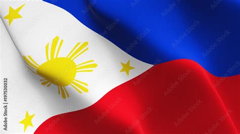 Philippines flag waving loop. Philippine flag blowing on wind. Stock ...