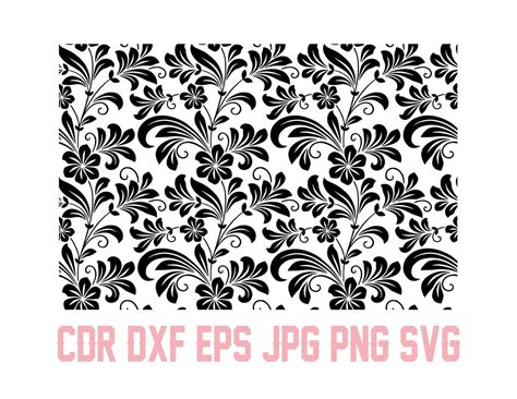 Tooled Leather Svg Vector Seamless Floral Pattern Digital Flowers