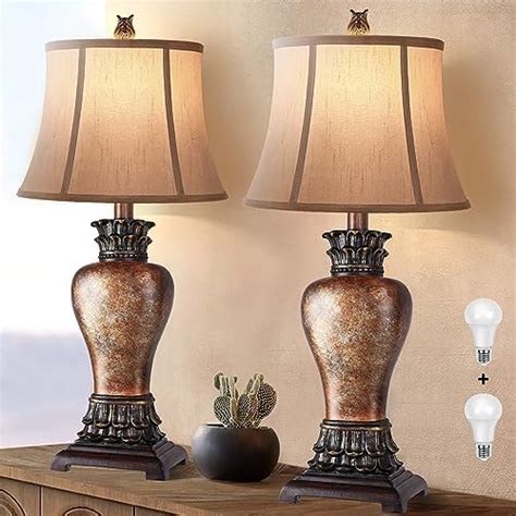 29 Farmhouse Rustic Table Lamps Set Of 2 3 Color Temperature