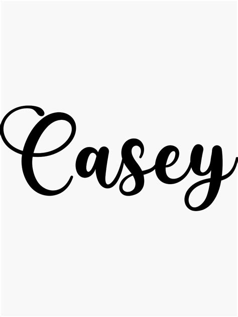 Casey Name Handwritten Calligraphy Sticker For Sale By Yelenastore Redbubble