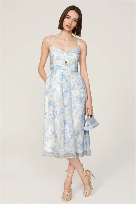 Blue Floral Midi Dress By Ldt Rent The Runway