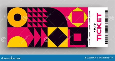 Ticket Vector Template Layout with Abstract Pattern Design Graphics ...