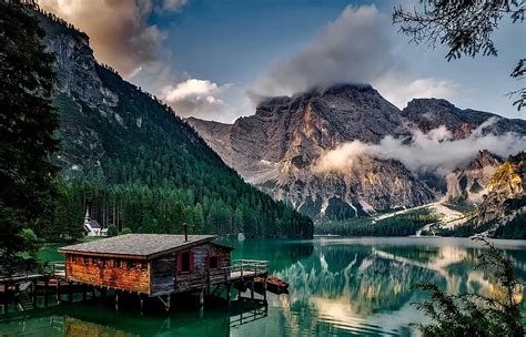 Lake Moraine Canada Mountains Tourism Forest Trees Woods