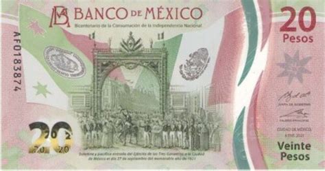 Mexico 20 Pesos Circulated Banknote Twenty Mexican Peso Bill Note