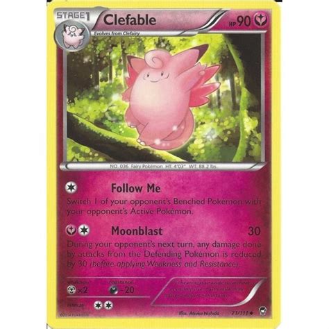 Pokemon Trading Card Game 71 111 Clefable Uncommon XY 03 Furious