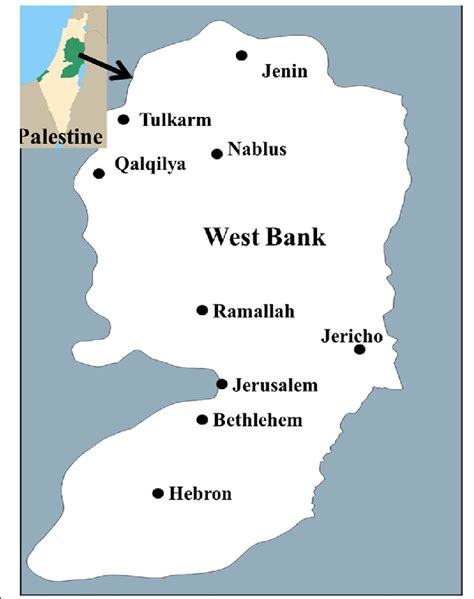 Map Of Israel Showing West Bank