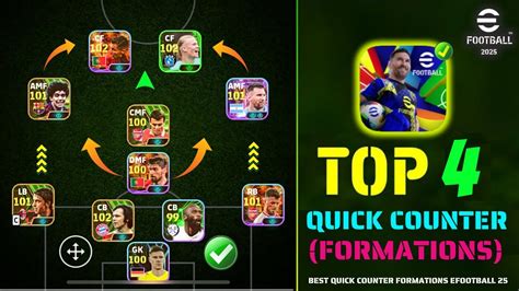 Top 4 Quick Counter Best Formations EFootball 2025 Quick Counter