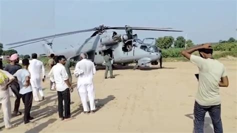 Iaf Helicopter Makes Emergency Landing In Rajasthan S Hanumangarh