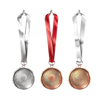 Conjunto Realista De Medalha De Troféu De Prêmio PNG Lugar Colocar