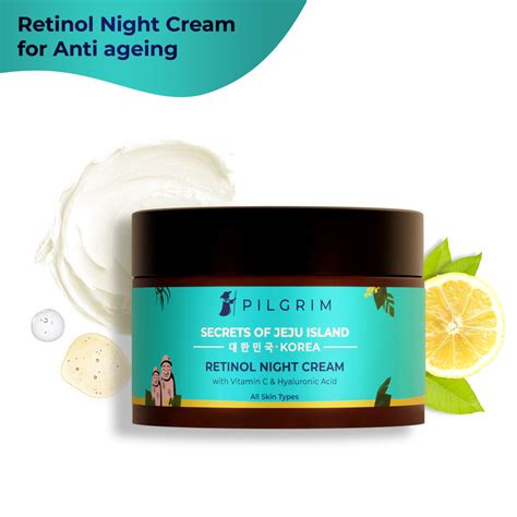 Pilgrim Retinol Night Cream with Vitamin C & Hyaluronic Acid: Buy ...