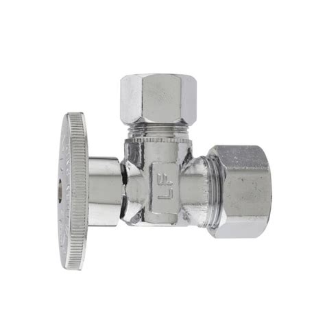 Keeney 12 In Compression X 12 In Compression Brass Quarter Turn Stop Angle Valve In The Shut