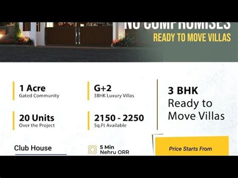 TRIPLEX READY TO MOVE VILLA AT PATANCHERU 1 35Cr HMDA RERA APPROVED