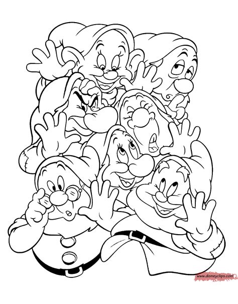 Snow White And The Seven Dwarfs Coloring Pages 4 Disney Coloring Book