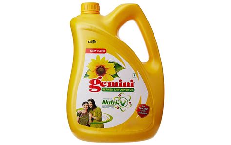 Gemini Refined Sunflower Oil Can Litre Gotochef