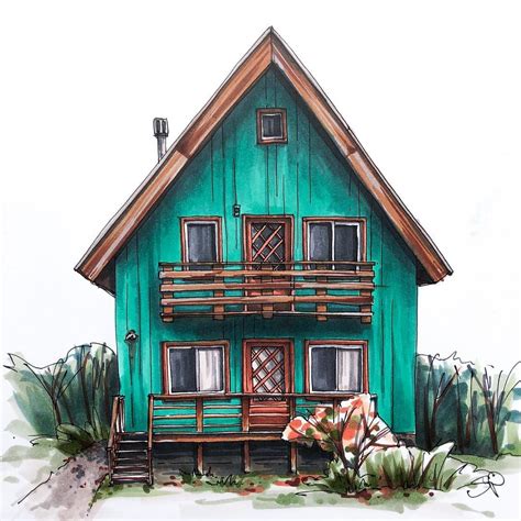 how to draw cottages