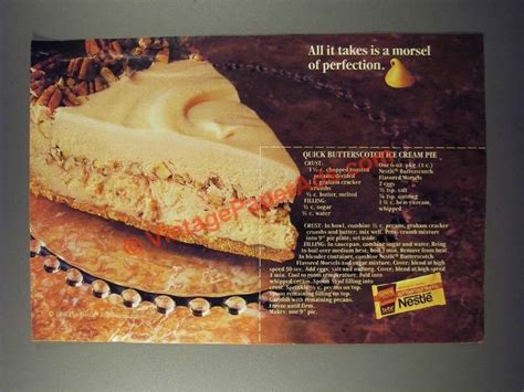 1986 Nestle Butterscotch Morsels Ad Quick Butterscotch Ice Cream Pie