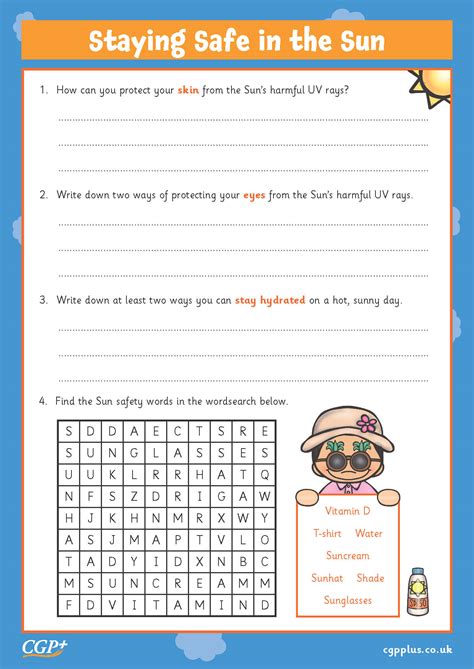 Staying Safe In The Sun Year Cgp Plus Worksheets Library