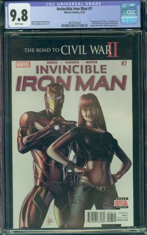 Invincible Iron MAN 7 CGC 9 8 1st Riri Williams Tomoe Comic Books