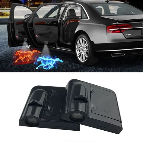 Eurs Lumi Re De Logo De Porte De Voiture Sans Fil Budg Taire Laser Led