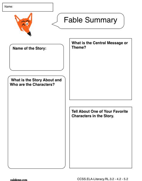 Fable Summary Graphic Organizer For Ipad Mac Icloud K 5 Technology Lab