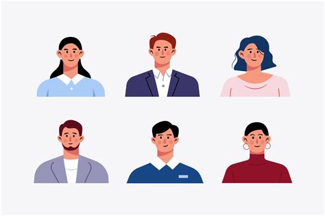 Set Of Avatar Office Workers Business People Character Design