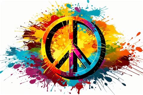 Premium Vector A Peace Sign Painted In Bright Colors