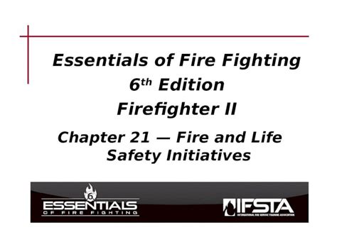 Ppt Essentials Of Fire Fighting Th Edition Firefighter Ii Chapter