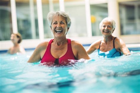 Premium Photo Senior Women Exercising In A Pool